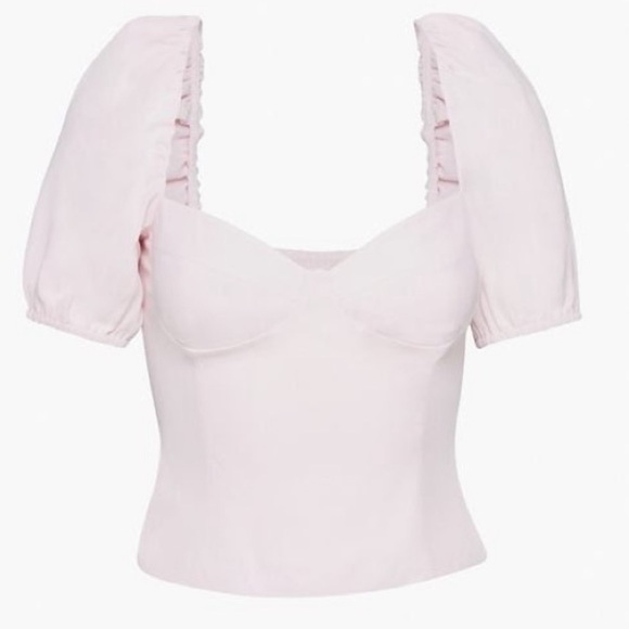 Aritzia Tops - ARITZIA pink novella short sleeve blouse